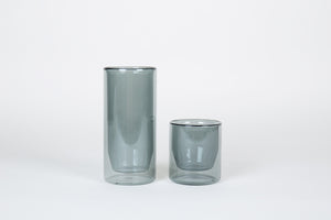 Double-Wall 16oz Glasses Set of 2 - Grey