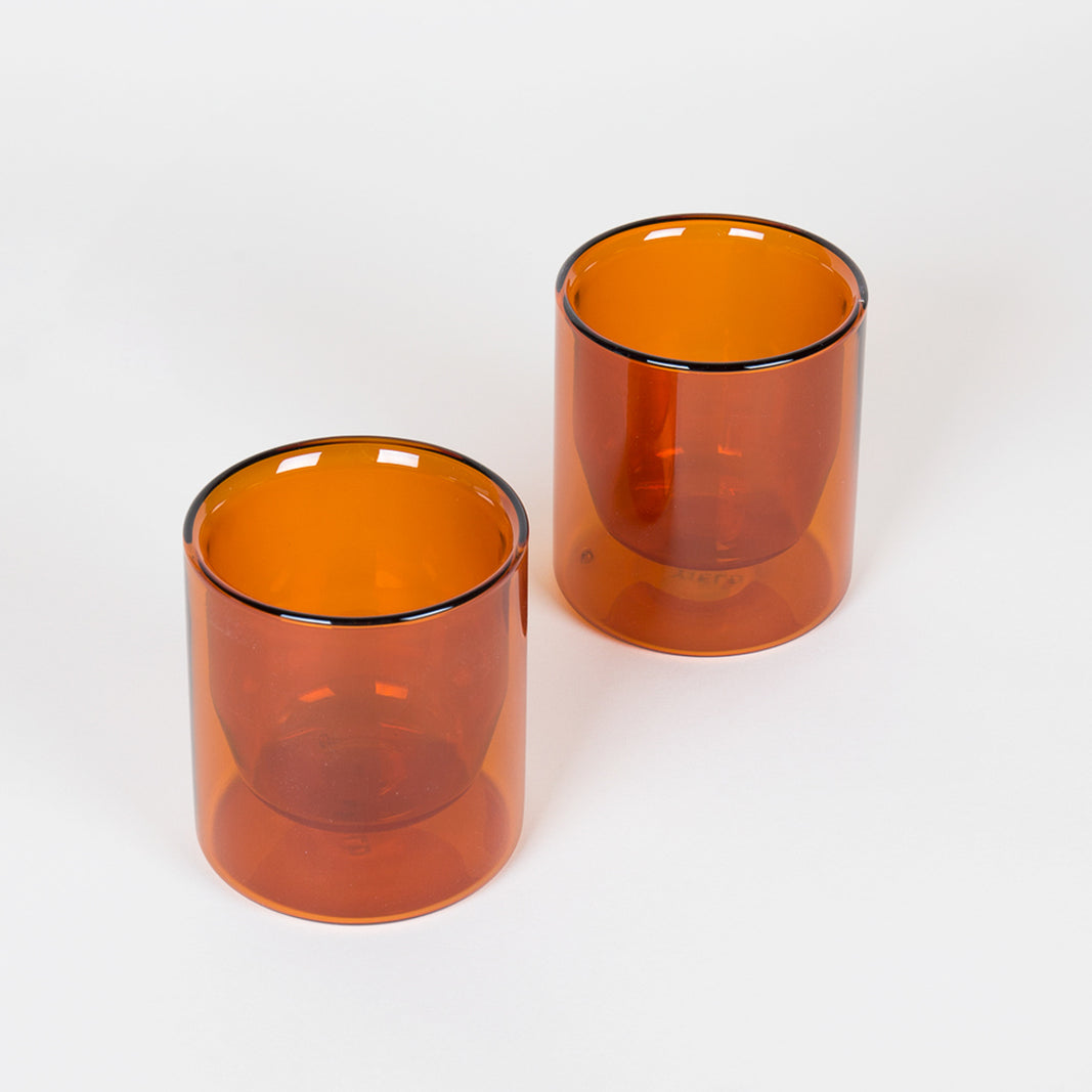 Double-Wall 6oz Glasses Set of 2 - Amber