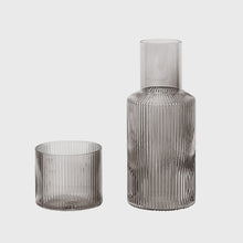 Load image into Gallery viewer, Ferm Living - Ripple Carafe Set - Smoked Grey
