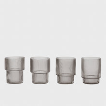 Load image into Gallery viewer, Ferm Living - Ripple Glasses (Set of 4) - Smoked Grey

