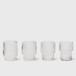 Ferm Living - Ripple Glasses (Set of 4) - Clear